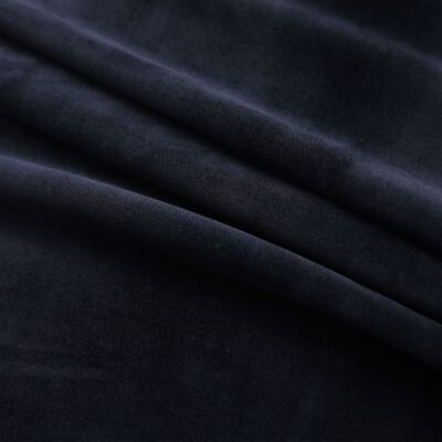 vidaXL 遮光カーテン 290x245cm 金属リング付き ベルベット製 ブラック