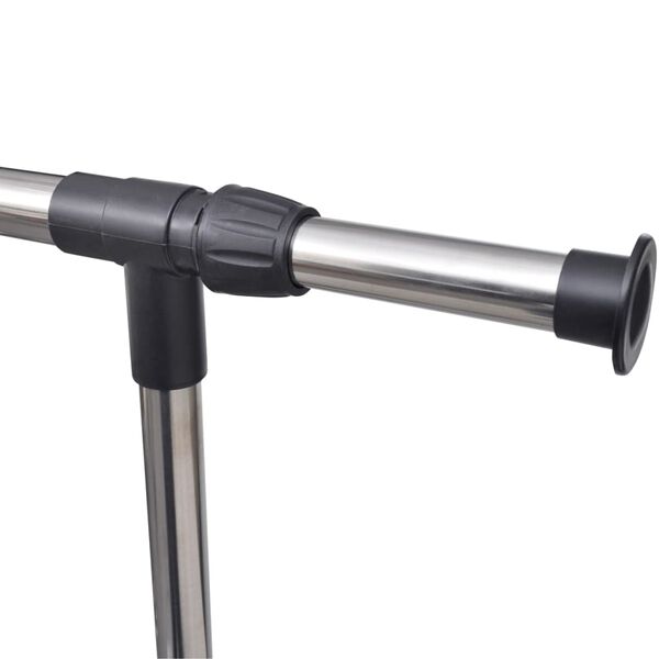 vidaXL 調整可能 洋服ラック キャスター4点＆ハンガーレール1本付き