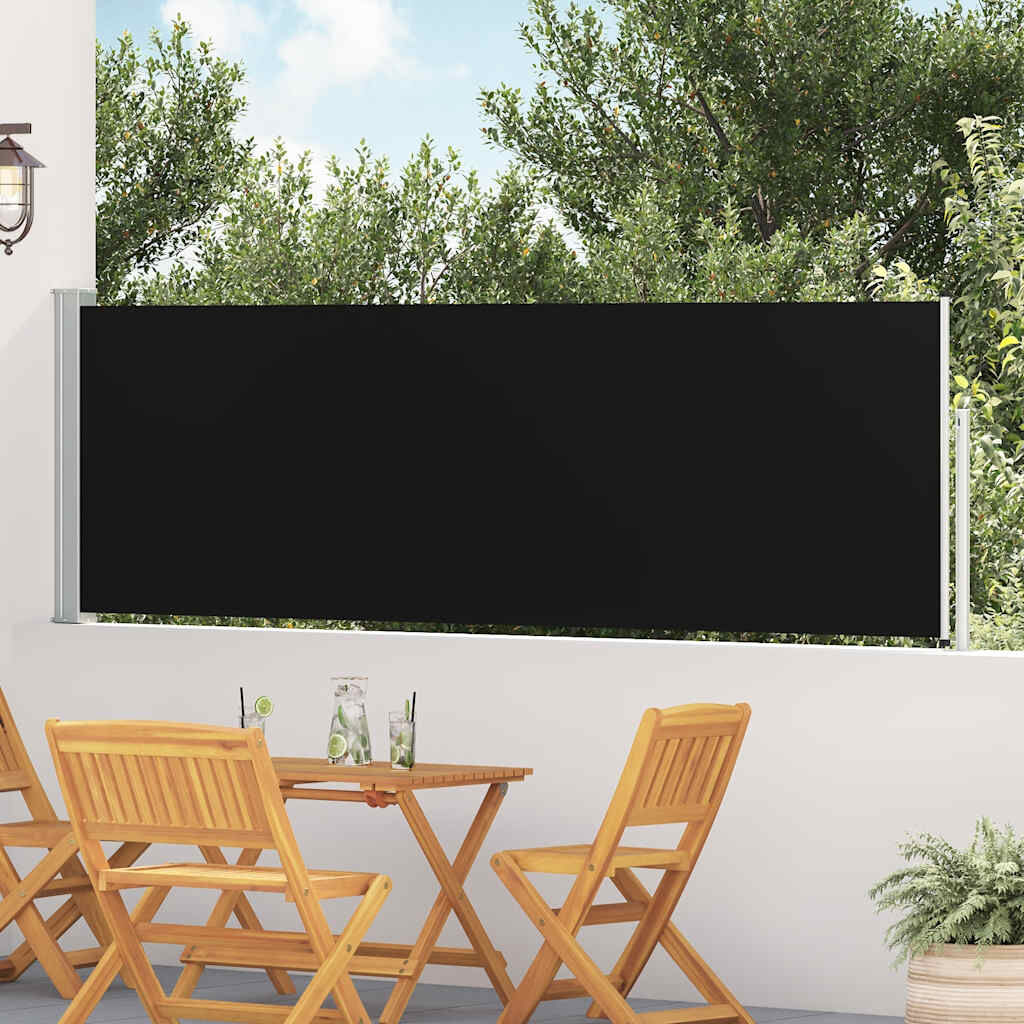 vidaXL パティオ用 引き込み式サイドオーニング 100x514cm ブラック