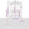vidaXL フェンスゲート Emmen スパイク付き スチール製 104x134,5 cm グリーン