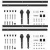 vidaXL  スライド式ドア 金具キット 2点セット 200cm スチール製 ブラック