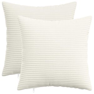 vidaXL クッションカバー 2 pcs HEERLEN クリーム 40 x 40 cm コーデュロイ