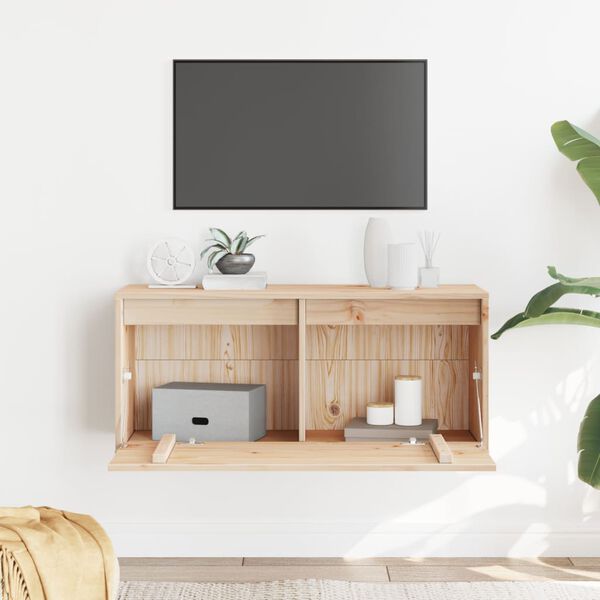 vidaXL ウォールキャビネット 80x30x35 cm 無垢材 パイン材