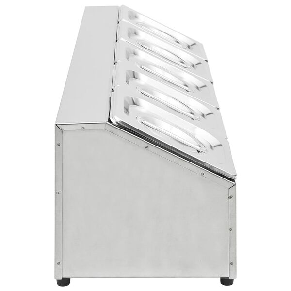 vidaXL ガストロノーム容器ホルダー GN 1/6パン5点付き ステンレススチール製