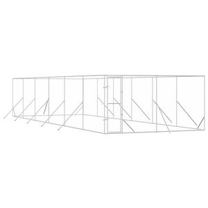vidaXL 屋外用犬小屋 シルバー 4x12x2m 亜鉛メッキ鋼製