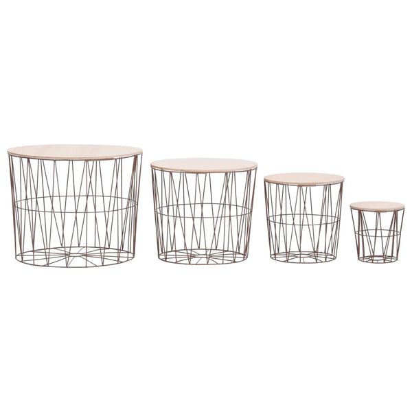 vidaXL コーヒーテーブル 4点 コッパー