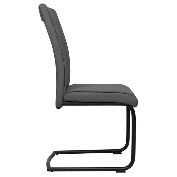 vidaXL カンチレバーダイニングチェア 2点セット ダークグレー 布張り