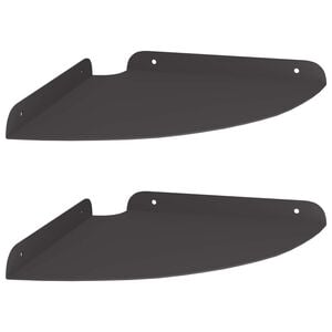 vidaXL コーナーフローティングシェルフ 棚で ストレージ付き 2 pcs ブラック 24 x 24 x 2 cm