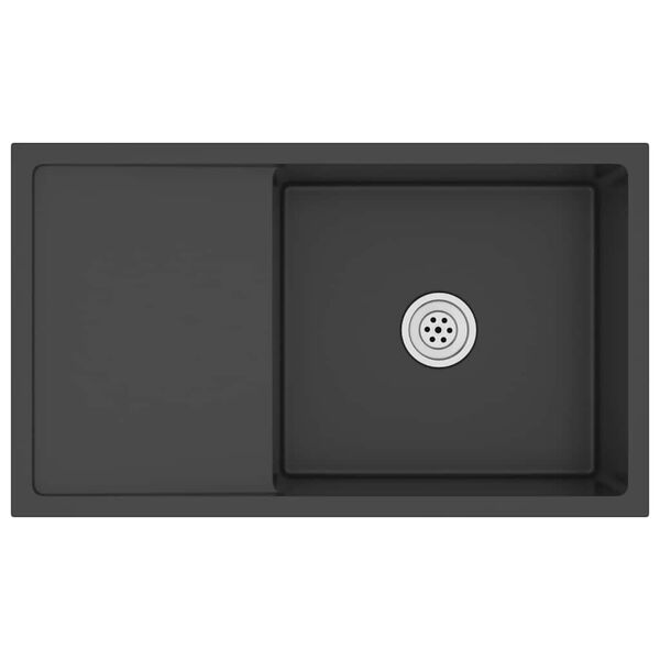 vidaXL 手作り キッチンシンク ステンレススチール製 ブラック