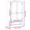vidaXL ワードローブ「コロナ」 101x52x170 cm 無垢材 パイン材
