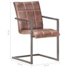 vidaXL カンチレバーダイニングチェア 2点セット ダメージブラウン 本革