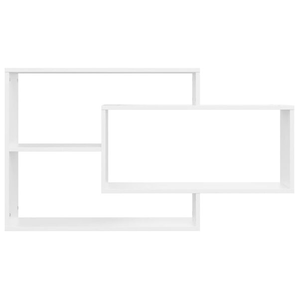 vidaXL ウォールシェルフ ホワイト 104x20x58.5 cm パーティクルボード