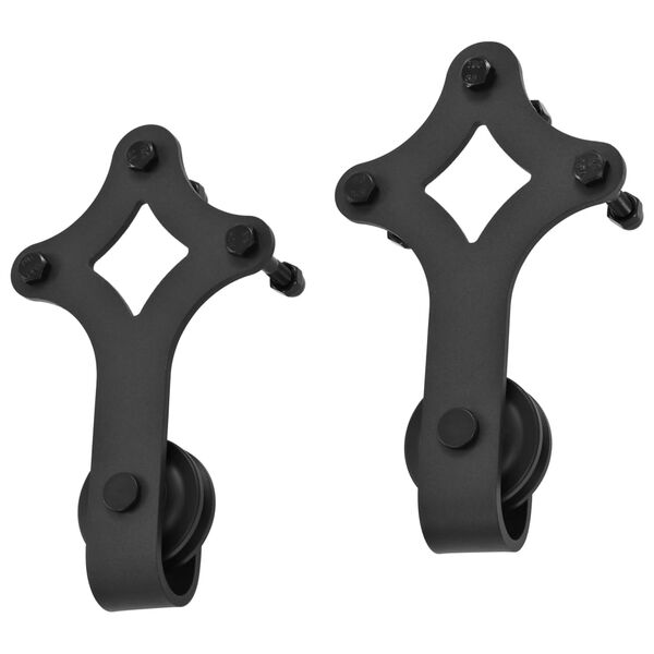 vidaXL スライド式ドア SKIEN 金具キット 200cm スチール製 ブラック