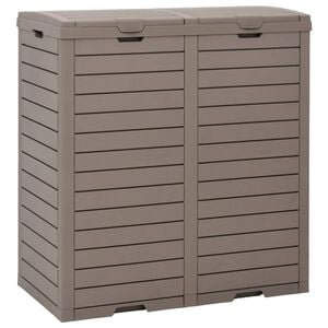 vidaXL 屋外用ゴミ箱 ライトブラウン 78x41x86 cm ポリプロピレン
