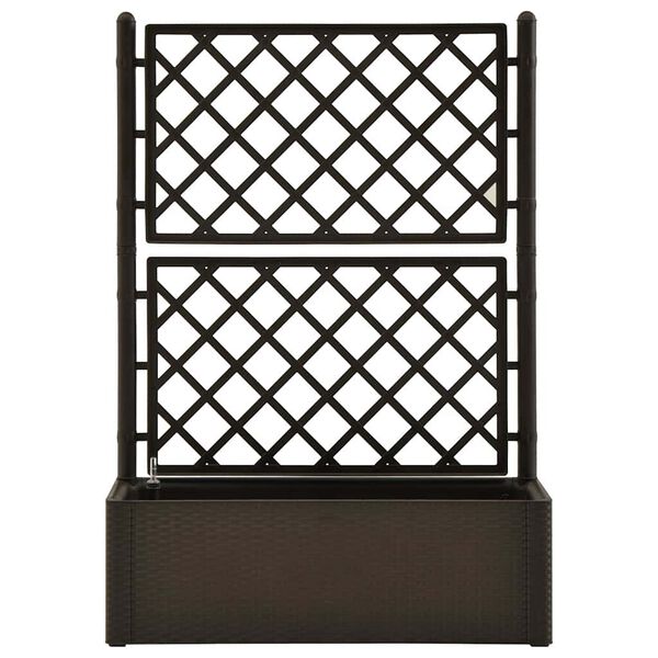 vidaXL ガーデンレイズドベッド トレリス＆自動給水システム付 モカ