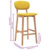 vidaXL バースツール 2点 マスタードイエロー 布製