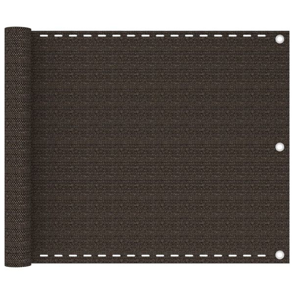vidaXL バルコニースクリーン ブラウン 75x500cm 高密度ポリエチレン