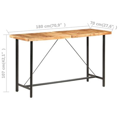 vidaXL バーテーブル 180x70x107cm アカシア無垢材