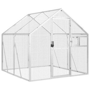 vidaXL 鳥小屋 アビアリー シルバー 1.79x2x1.85 m アルミ