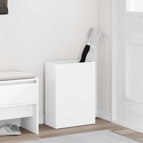 vidaXL 傘立て ストレージ付き ホワイト 40 x 20 x 55.5 cm エンジニアリングウッド