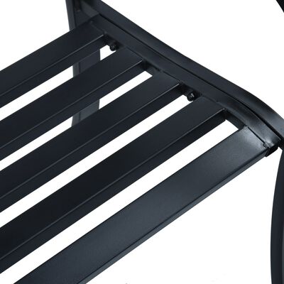 vidaXL ガーデンベンチ 125cm ブラック スチール製