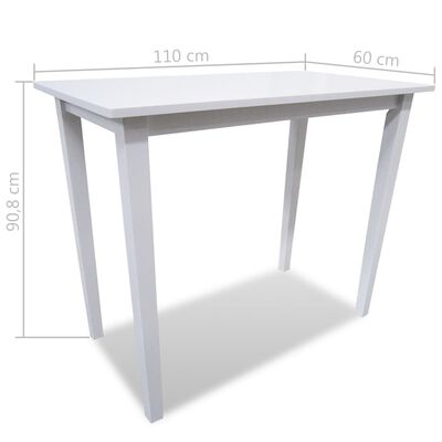 vidaXL バーテーブル＆バーチェア4点セット ホワイト 木製