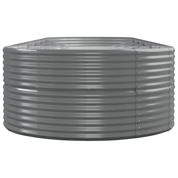 vidaXL ガーデンプランター 粉体塗装スチール 510x140x68 cm グレー