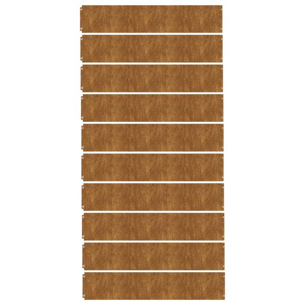 vidaXL 芝生用エッジング 10点 20x103 cm フレキシブル コールテンスチール