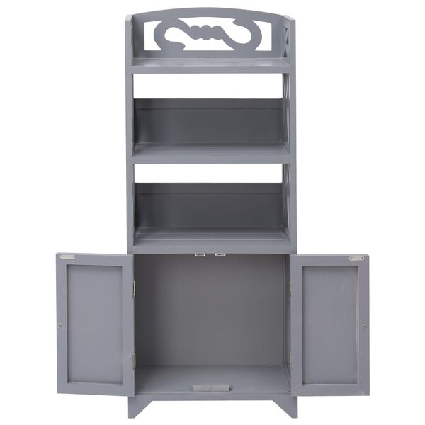 vidaXL バスルームキャビネット グレー 46x24x116cm 桐材