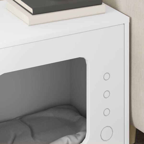 vidaXL キャットハウス ホワイト 51 x 30 x 42 cm エンジニアリングウッド