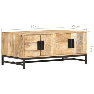 vidaXL コーヒーテーブル 90x55x40cm マンゴー無垢材