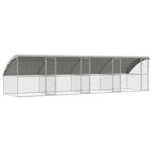 vidaXL 鶏小屋 4 個 シルバー 800 x 200 x 200 cm 亜鉛めっき鋼
