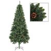 vidaXL フェイククリスマスツリー 松ぼっくり付き 210cm グリーン