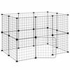 vidaXL ペットケージ パネル20枚 扉付き ブラック 35x35cm スチール