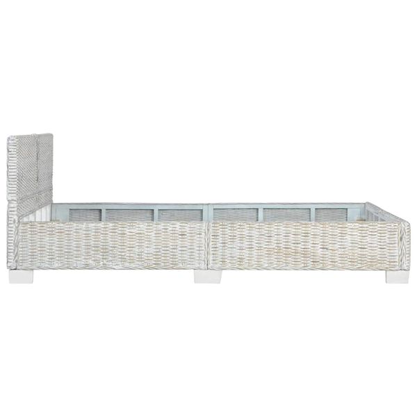 vidaXL ベッドフレーム グレー 天然籐製 140x200cm