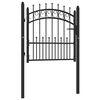 vidaXL フェンスゲート Emmen スパイク付き スチール製 104x87 cm ブラック