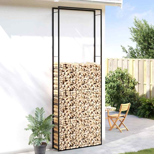 vidaXL 薪ラック マットブラック 110x28x312 cm スチール