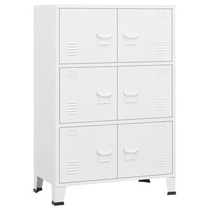 vidaXL インダストリアル 収納チェスト ホワイト 75x40x115 cm メタル