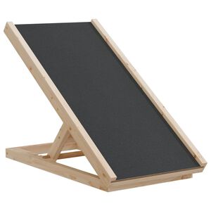 vidaXL 犬用スロープ グレー 70x35 cm モミ無垢材