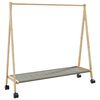 vidaXL 衣類ラック（棚とキャスター付き）106x34x106.5cm 竹製
