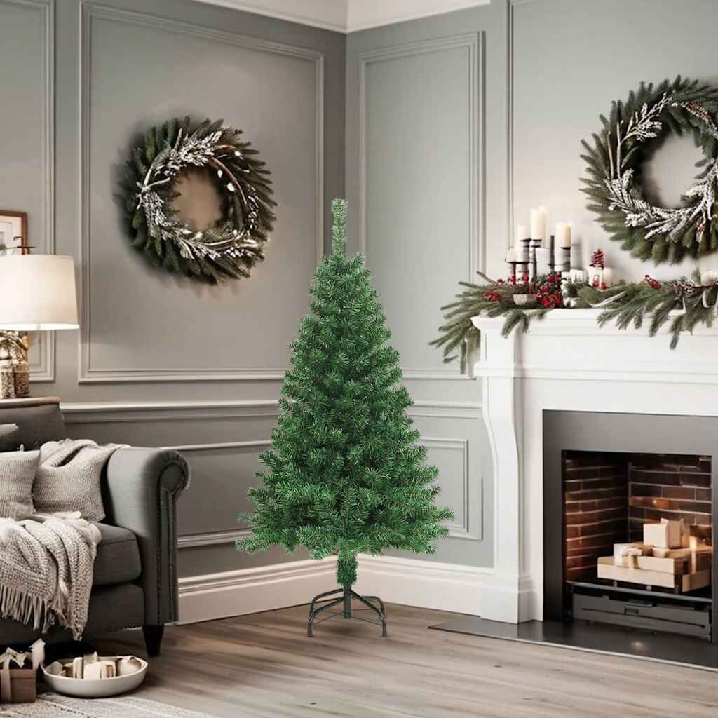 150cm 緑色クリスマスツリー vidaXL 人工クリスマスツリー 太枝付き グリーン 150cm PVC製 | vidaXL.jp