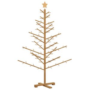 vidaXL 木製クリスマスツリー スタンド付き ブラウン 150 cm 無垢パイン材