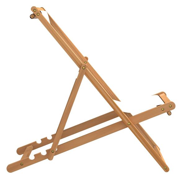 vidaXL デッキチェア 56x105x96cm チーク材 クリーム