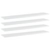 vidaXL 本棚ボード 4点 ハイグロスホワイト 100x20x1.5cm エンジニアリングウッド