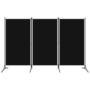vidaXL 間仕切り 3枚パネル ブラック 260x180cm