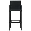 vidaXL バースツール 2点 ポリラタン製 ブラック