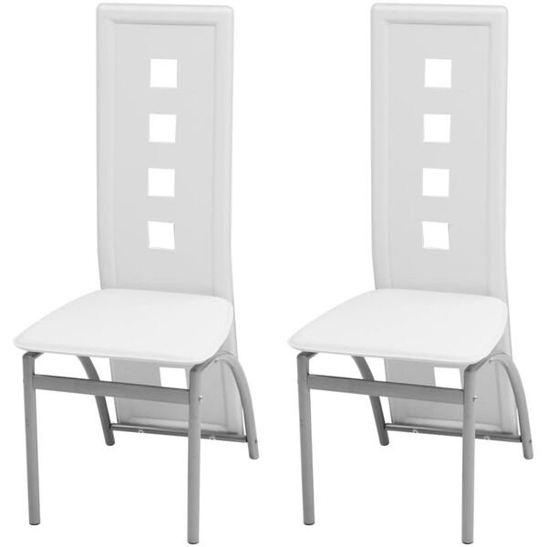 vidaXL ダイニングチェア 2点セット ホワイト 合成皮革
