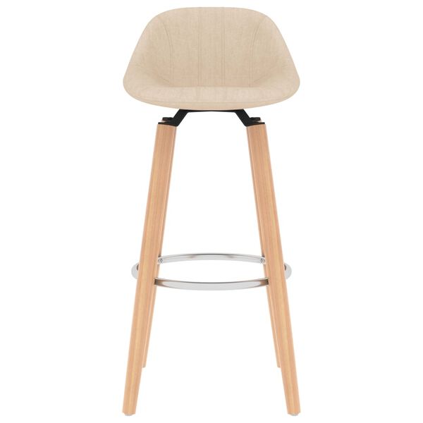 vidaXL バースツール 2点 クリーム 布製