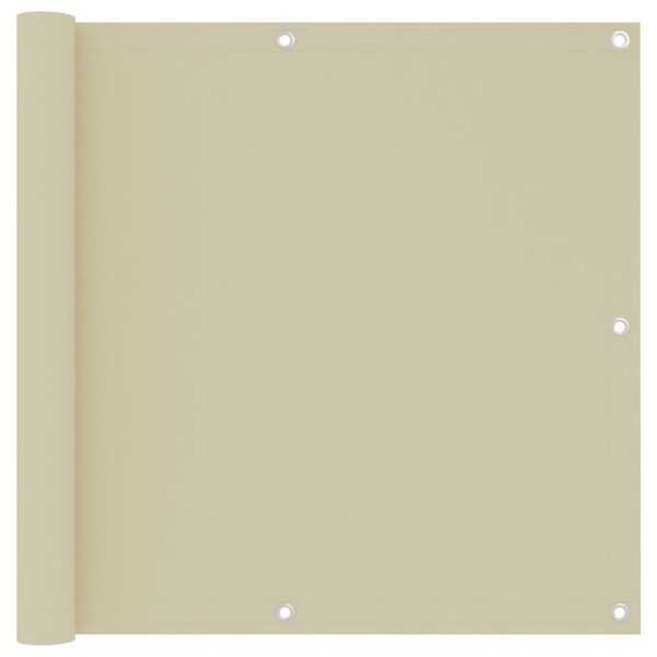 vidaXL バルコニースクリーン クリーム 90x500cm オックスフォード生地