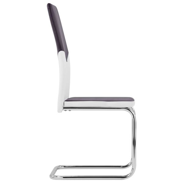 vidaXL カンチレバーダイニングチェア 2点 ブラウン 合成皮革製